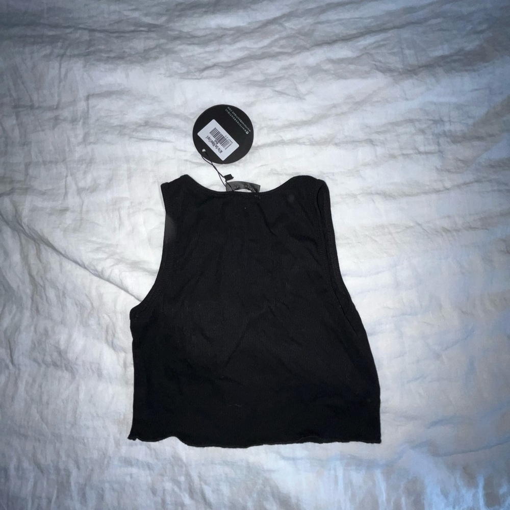 All For One Ribbed Crop Black Tank - Picture 4 of 4